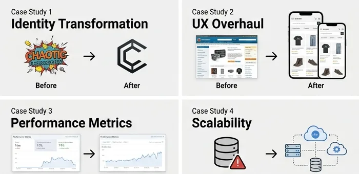 Logo redesign before and after comparison